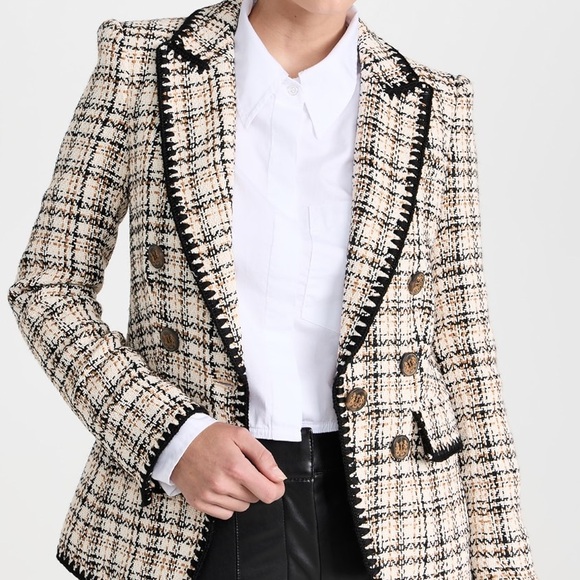 Veronica Beard Lawrence Dickey Crochet Trim Tweed Blazer - Picture 9 of 12